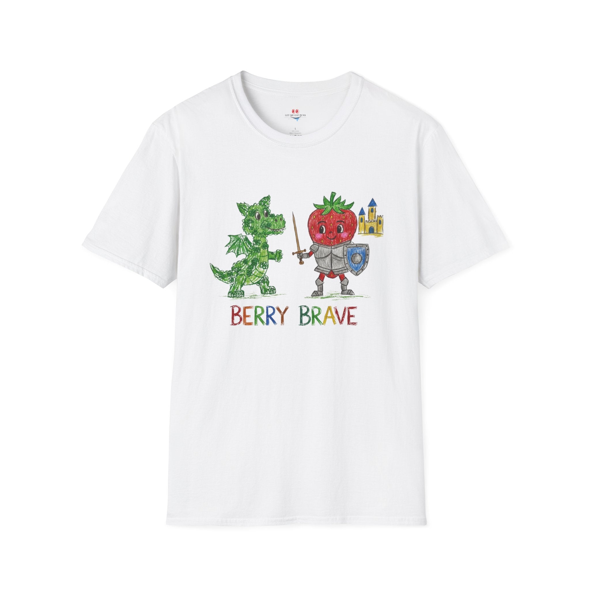 Berry Brave Dragon And Strawberry Crayon T - shirt