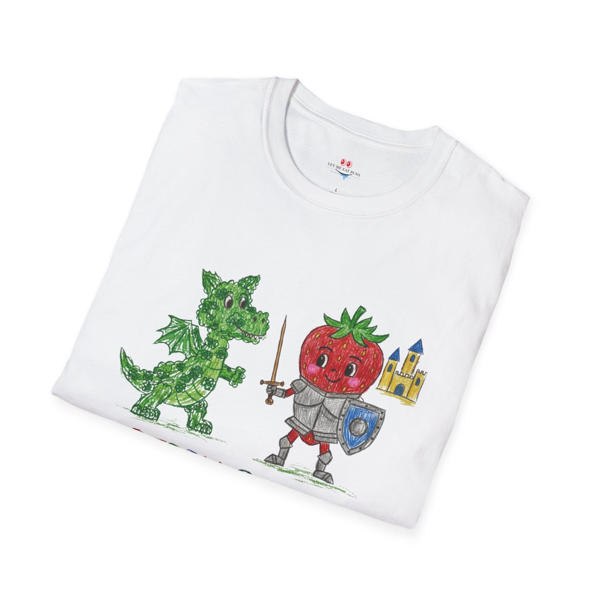Berry Brave Dragon And Strawberry Crayon T - shirt