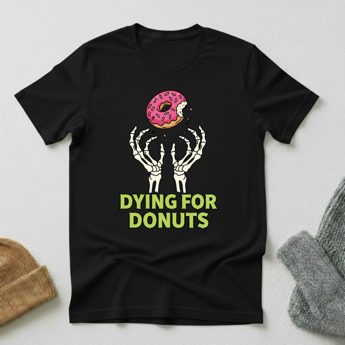 Dying For Donuts Horror Gothic Street Art T - Shirt