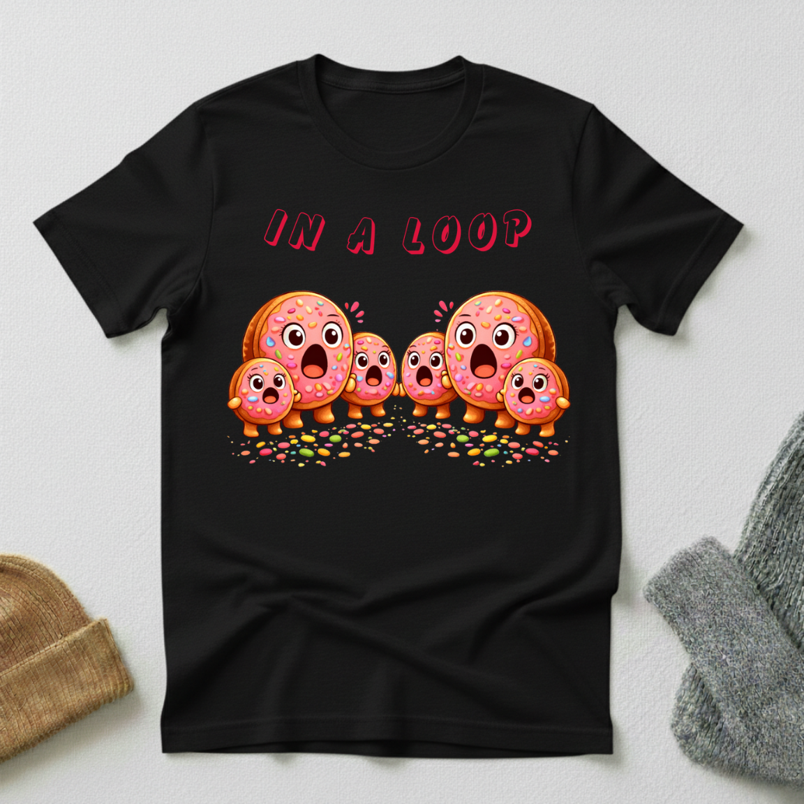 In A Loop Kawaii Donut Chain T - Shirt