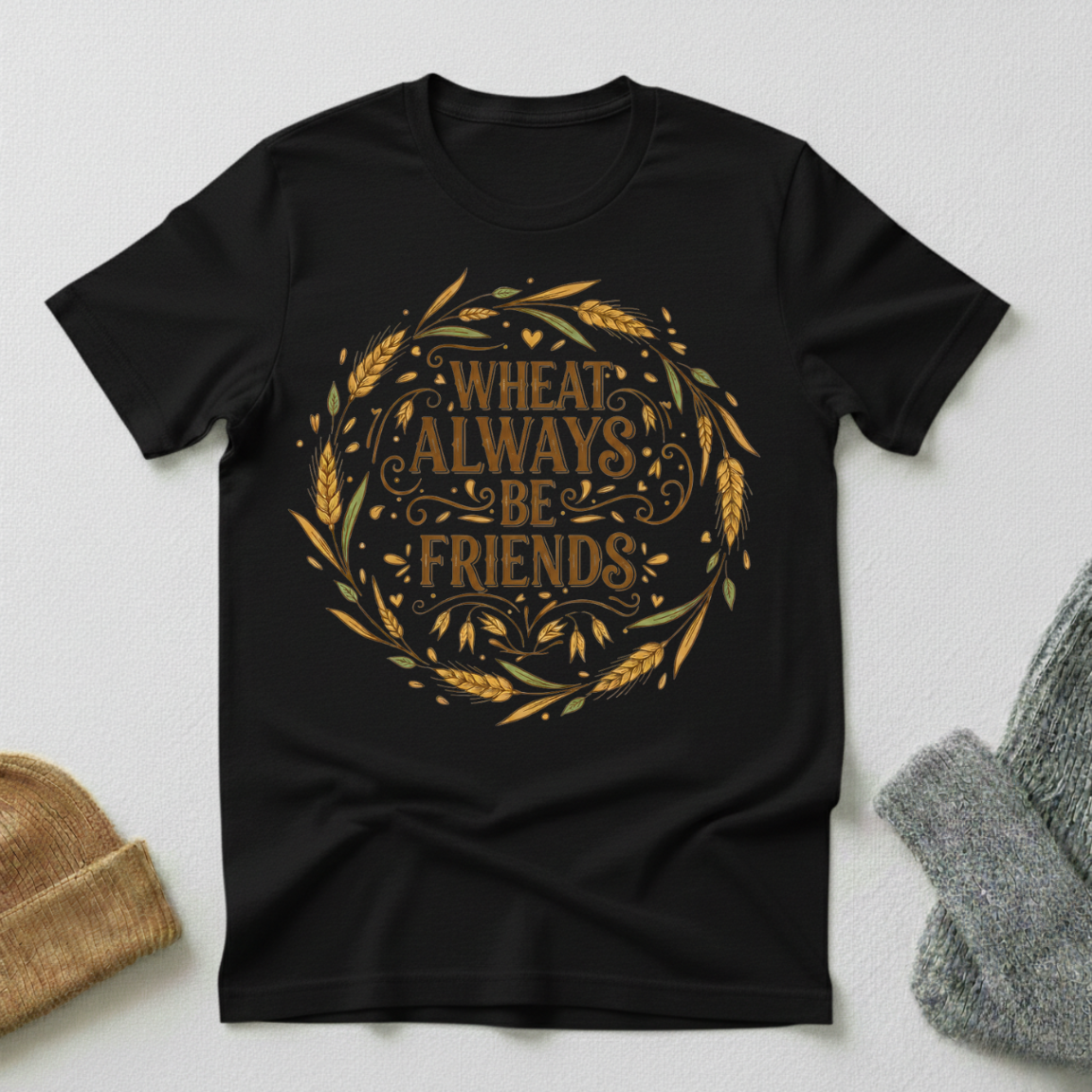Wheat Always Be Friends Vintage Elegance T - Shirt
