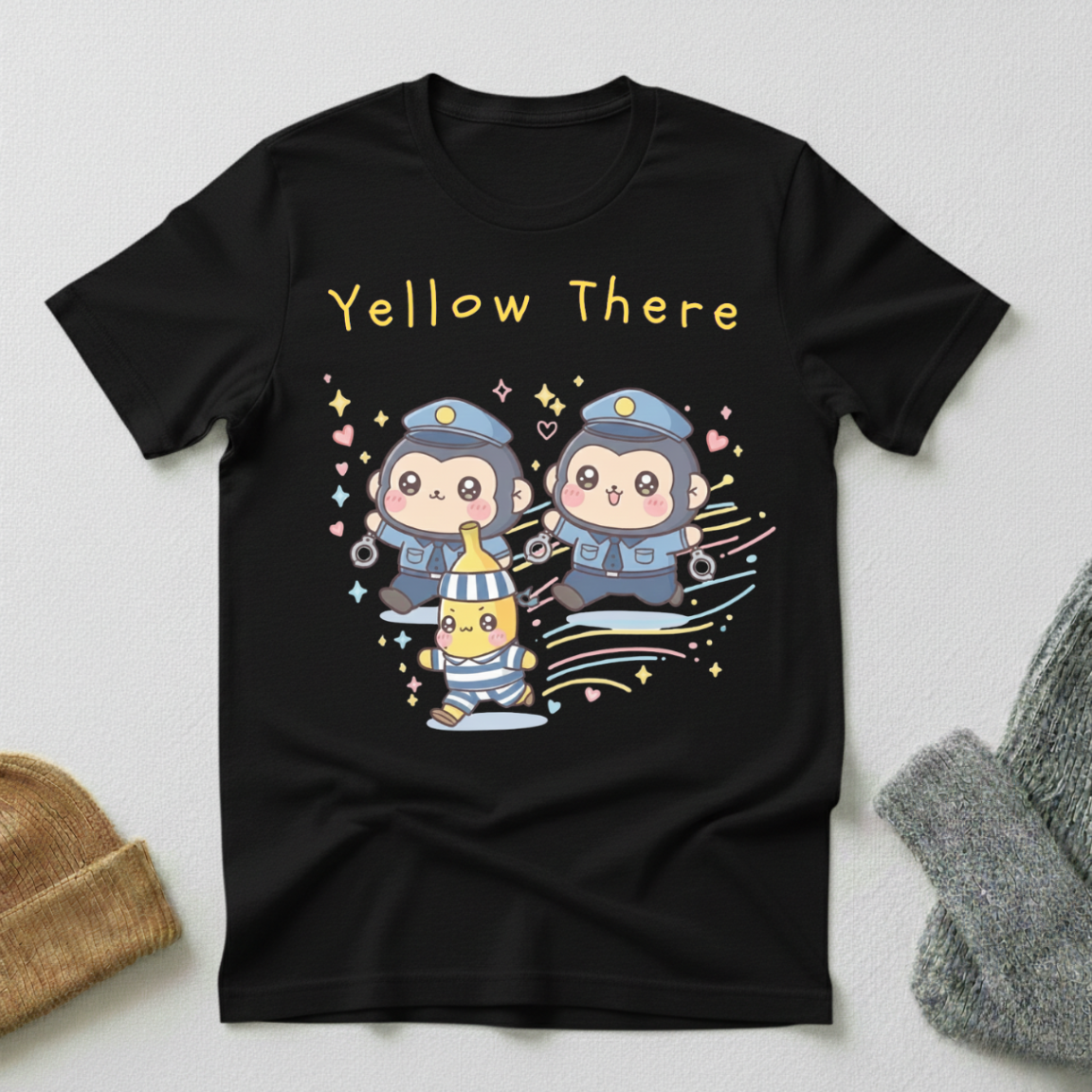 Yellow There! Kawaii Police Chase T - Shirt