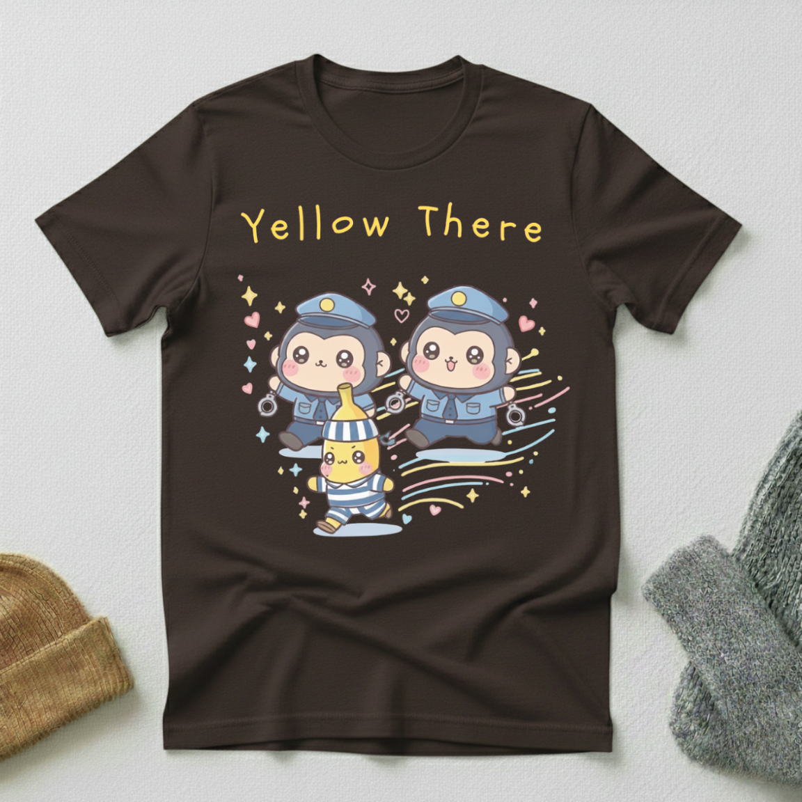 Yellow There! Kawaii Police Chase T - Shirt