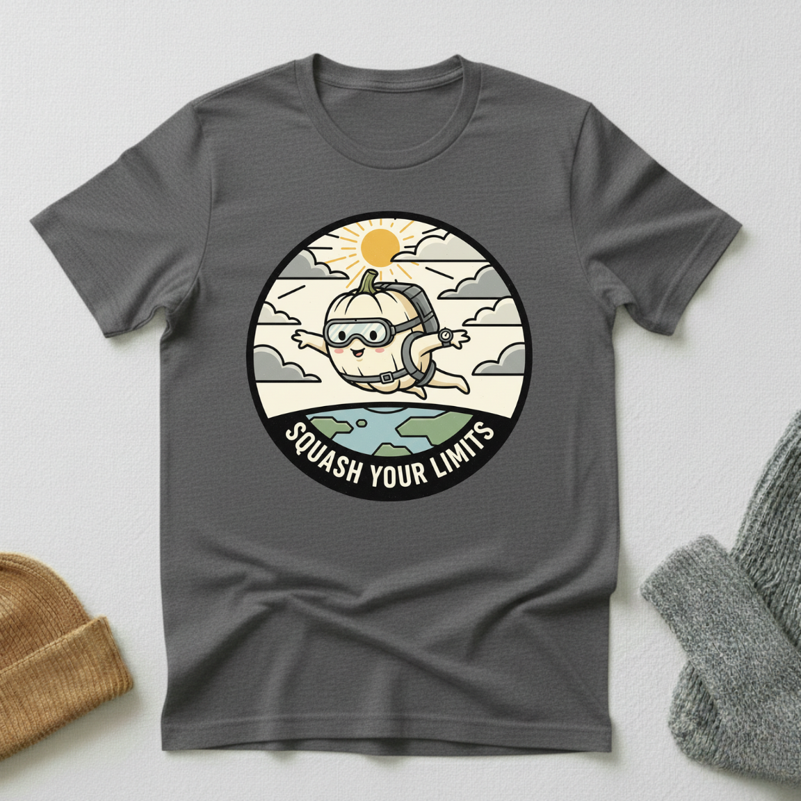 White Squash Your Limits Skydiving T - Shirt