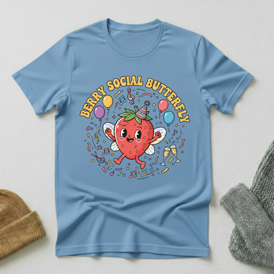 Berry Social Butterfly Kawaii Party T - Shirt