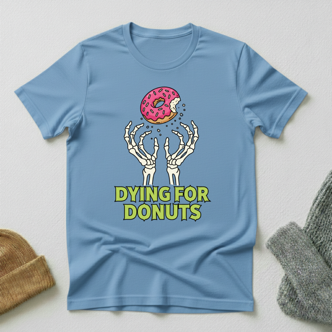 Dying For Donuts Horror Gothic Street Art T - Shirt