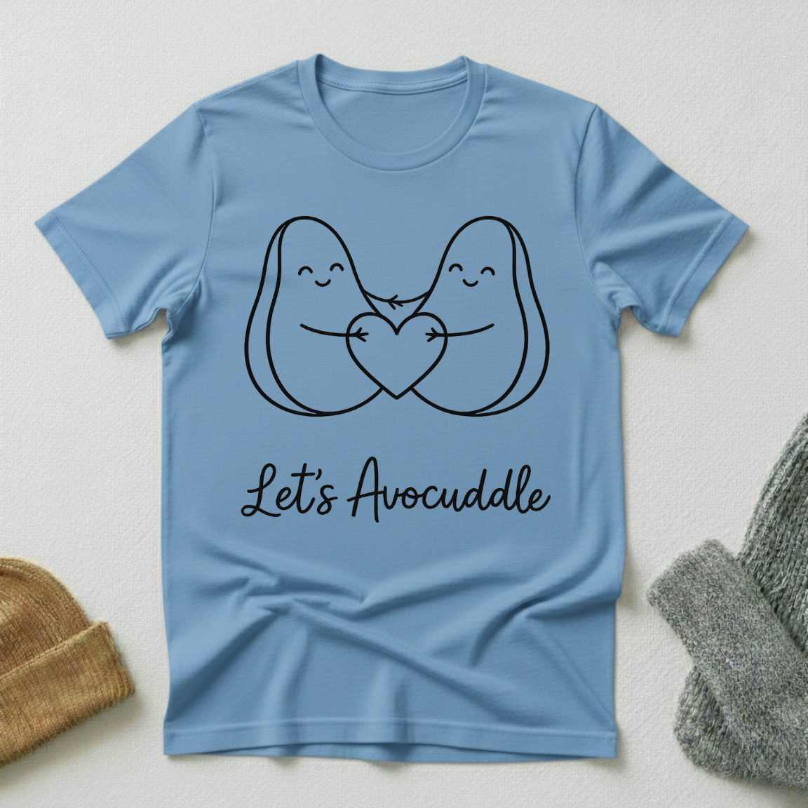 Let's Avocuddle Kawaii Avocado Romance  T - Shirt