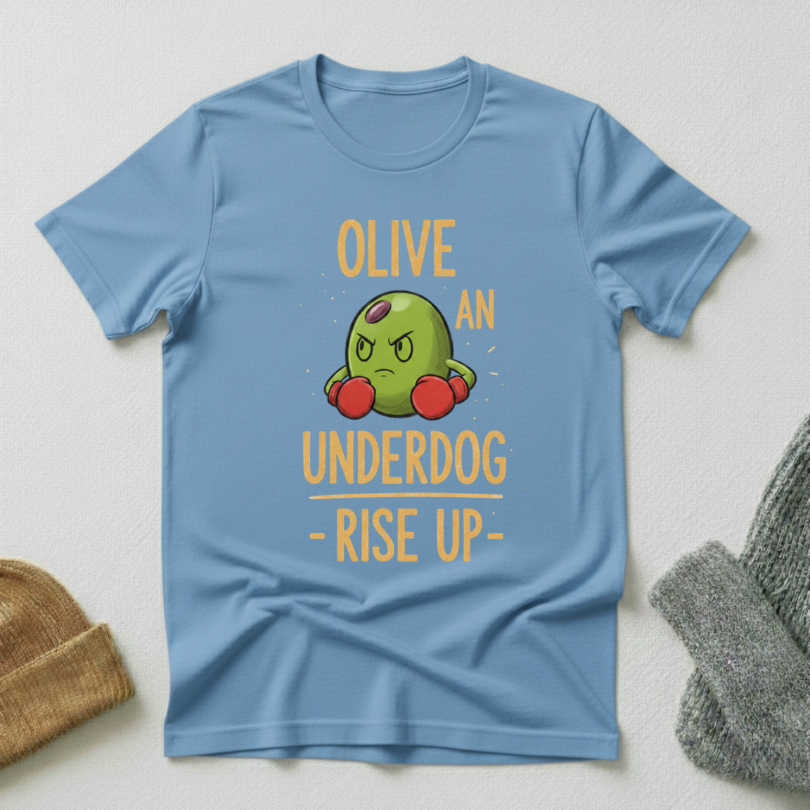 Olive An Under Dog Rise Up Boxer T - Shirt