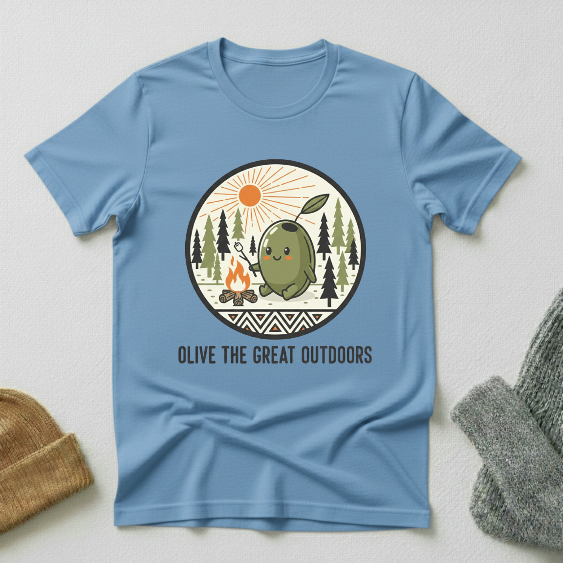 Olive The Great Outdoors Campfire T - Shirt