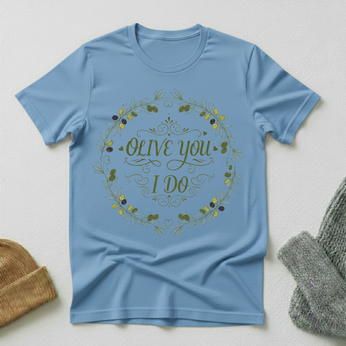 Olive You I Do Vintage Elegance T - Shirt