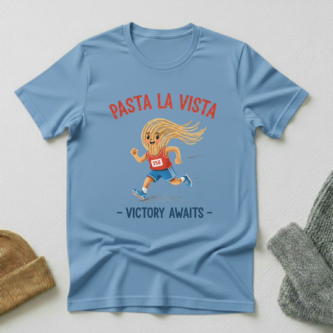 Pasta La Vista Victory Awaits Running T - Shirt