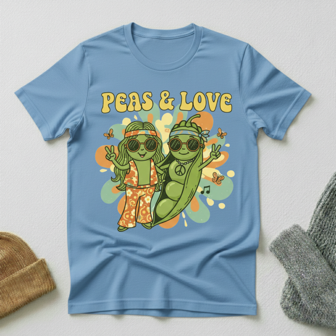 Peas And Love Flower Vibe T - Shirt