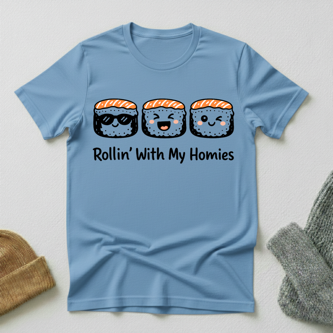 Rollin' With My Homies Kawaii Sushi Squad T - Shirt