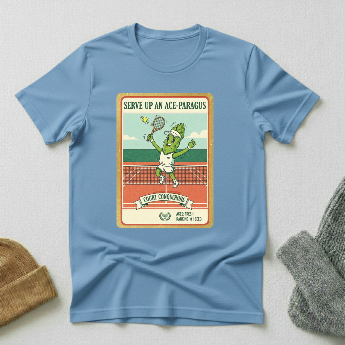 Serve Up An AceParagus Trading Card T - Shirt