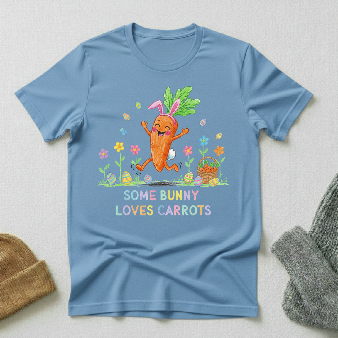 Some Bunny Loves Carrots Crayon T - Shirt