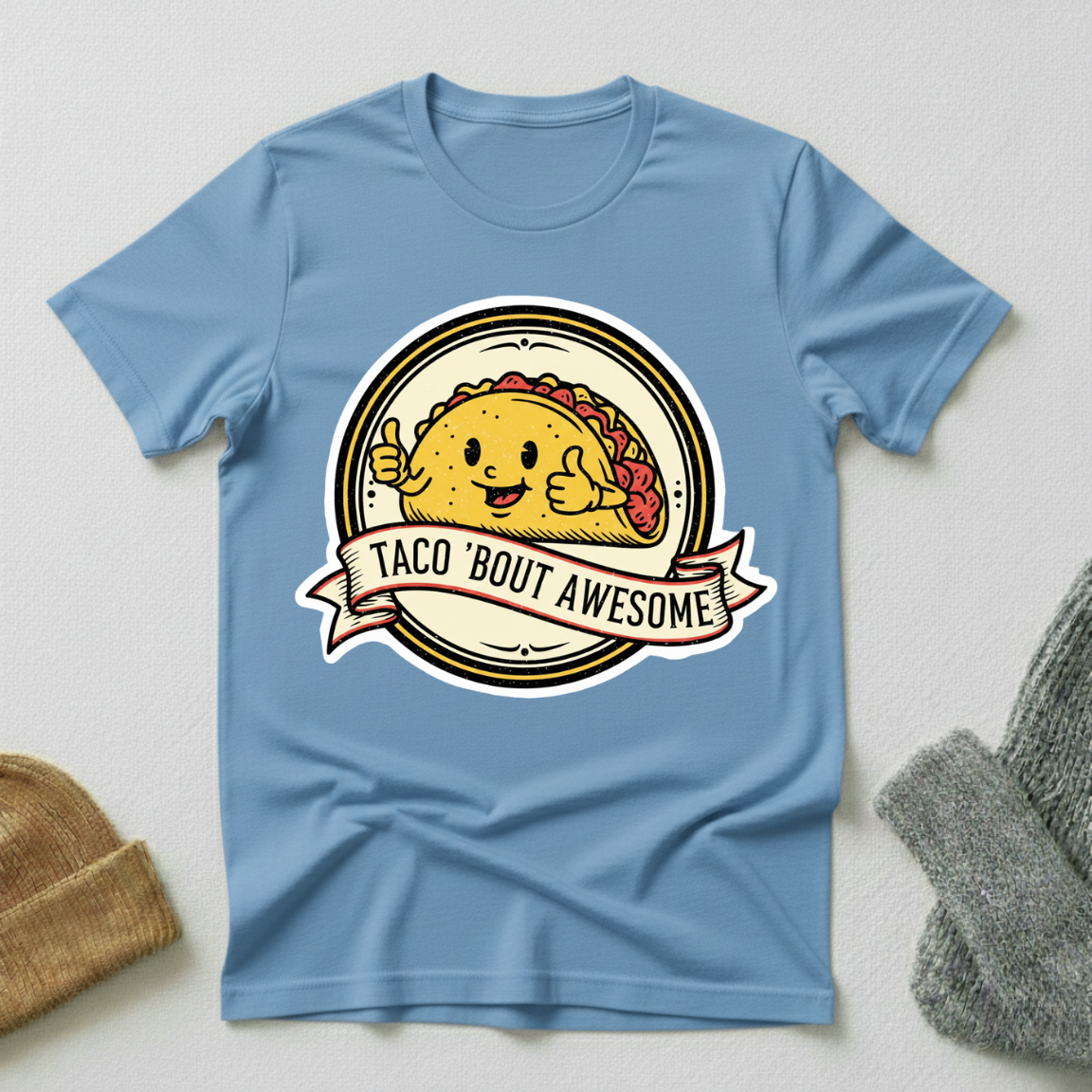 Taco Bout Awsome Sticker T - Shirt