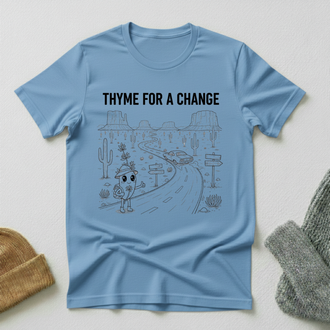 Thyme For Change Road Hike Stencil T - Shirt