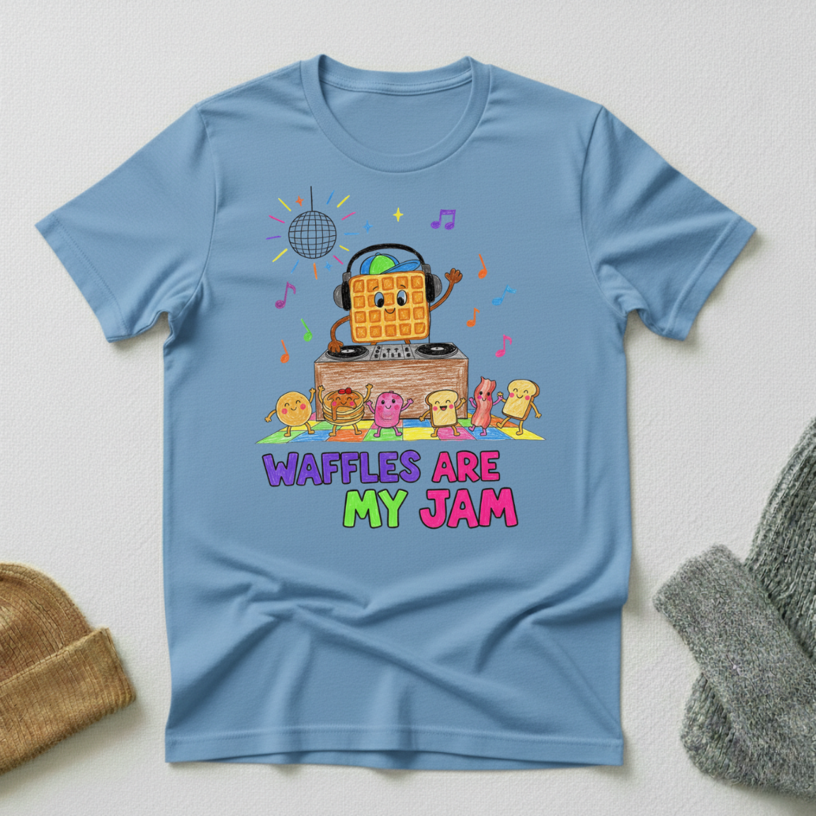Waffles Are My Jam Crayon T - Shirt