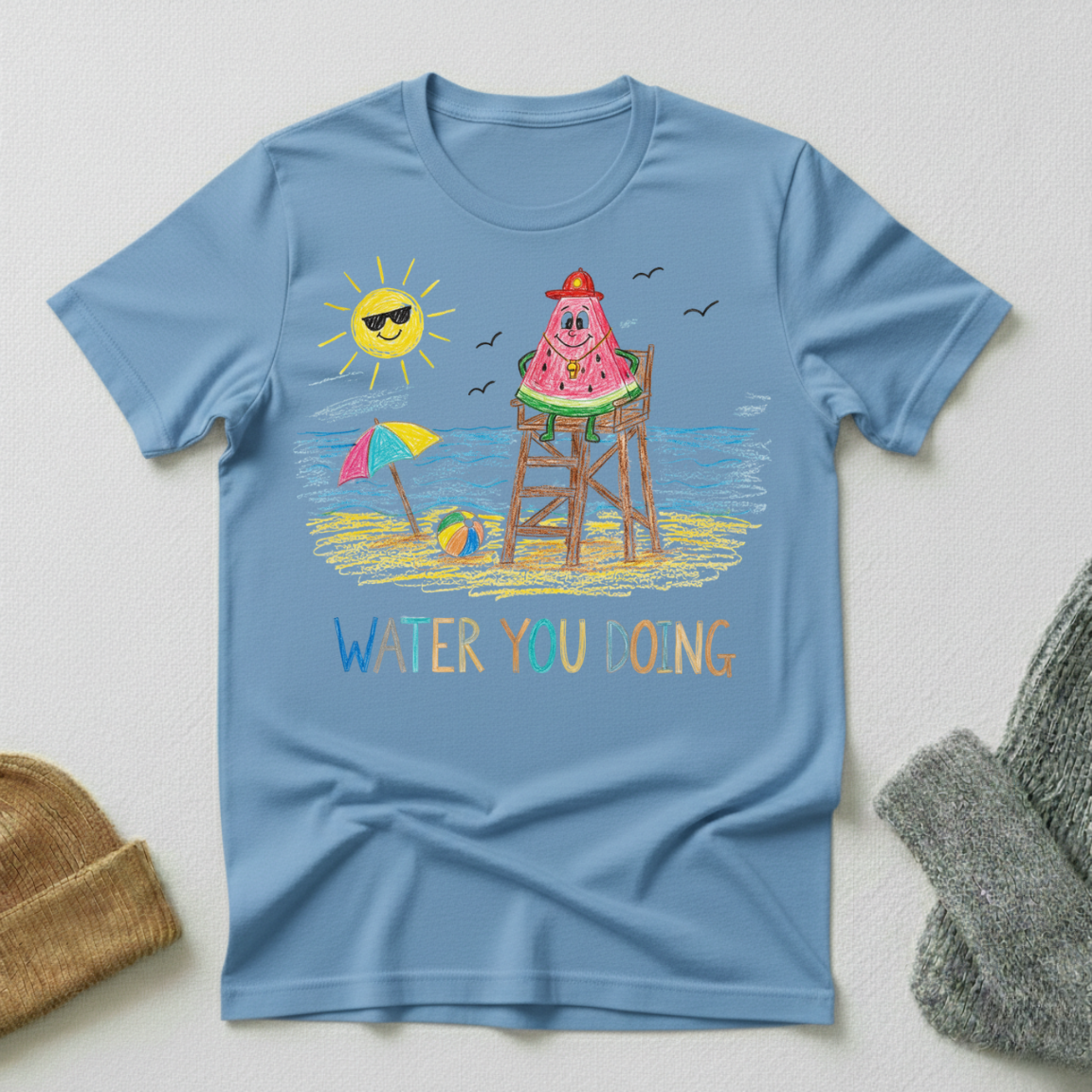 Water Are You Doing Watermelon Crayon T - Shirt