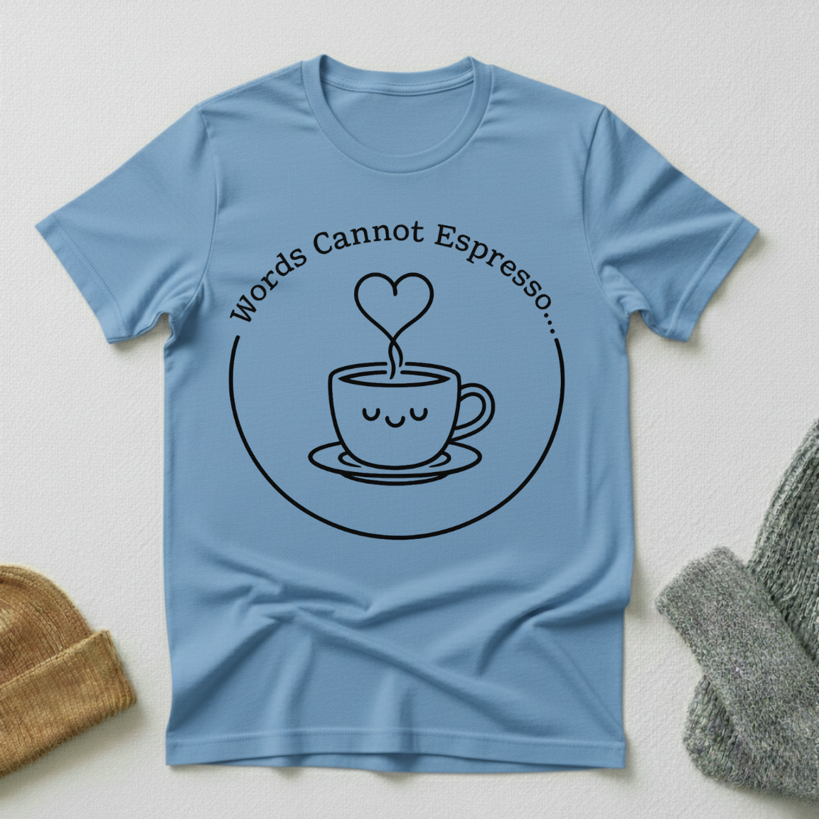 Words Cannot Espresso Doodle Heart T - Shirt