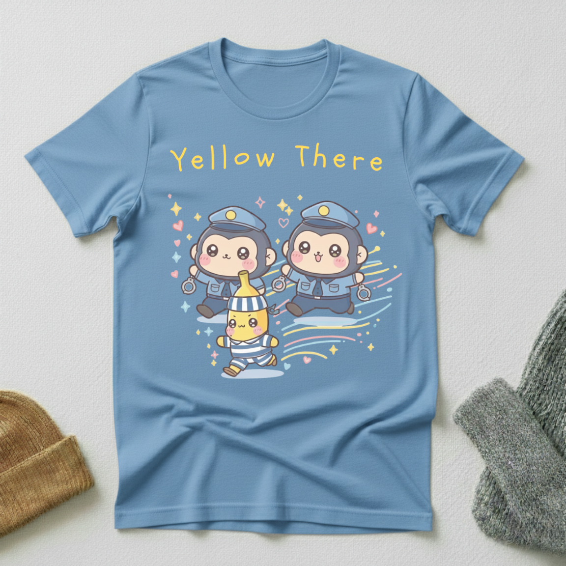 Yellow There! Kawaii Police Chase T - Shirt