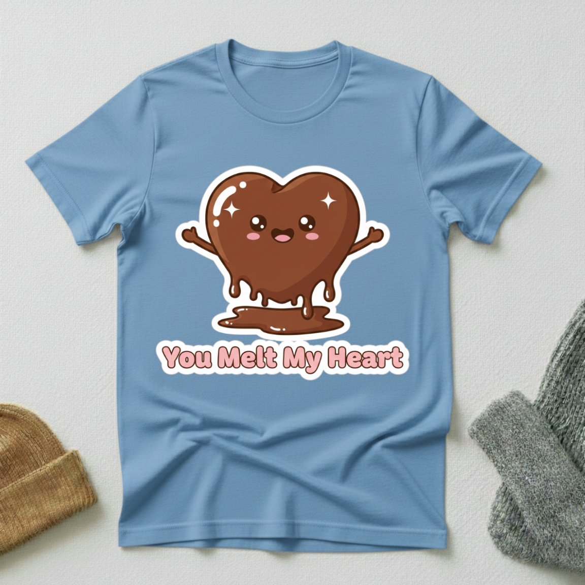 You Melt My Heart Blissful Choclate Heart Kawaii T - Shirt