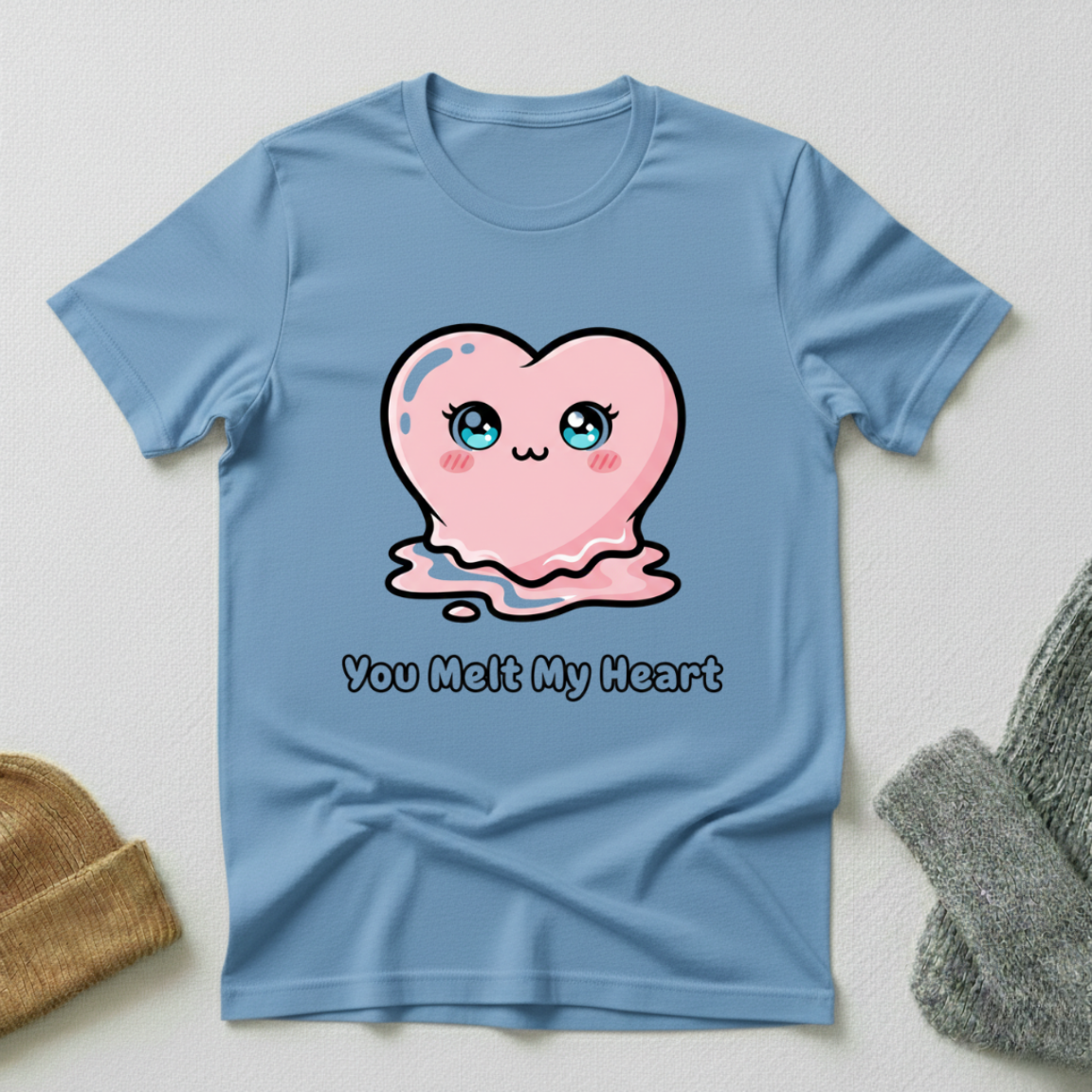 You Melt My Heart Pink Heart Kawaii T - Shirt