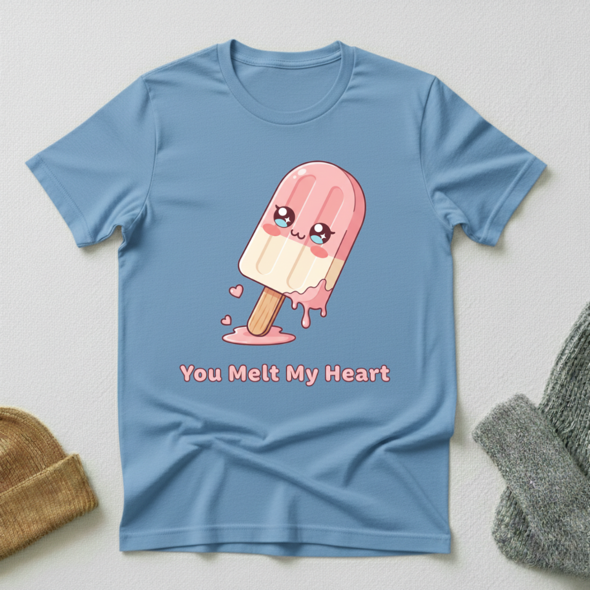 You Melt My Heart Pink Popsicle Kawaii T - Shirt