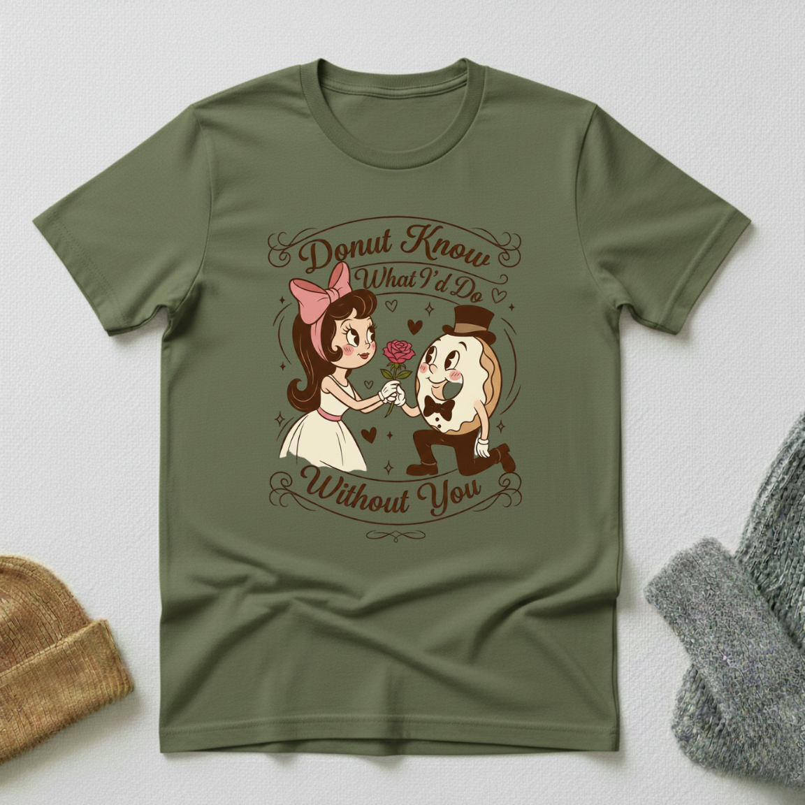 Donut Know What I'd Do Without You Valentines Rose T - Shirt