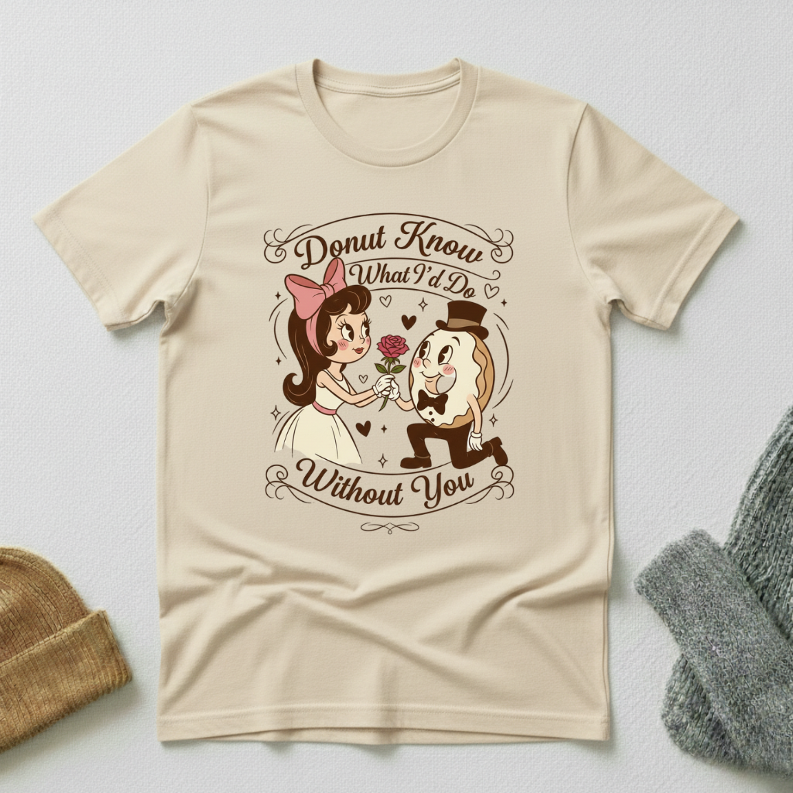 Donut Know What I'd Do Without You Valentines Rose T - Shirt