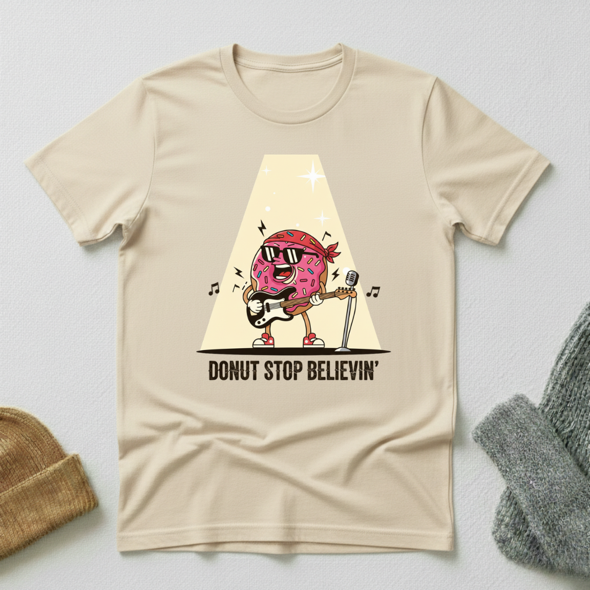 Donut Stop Believin Guitar Singer T - Shirt
