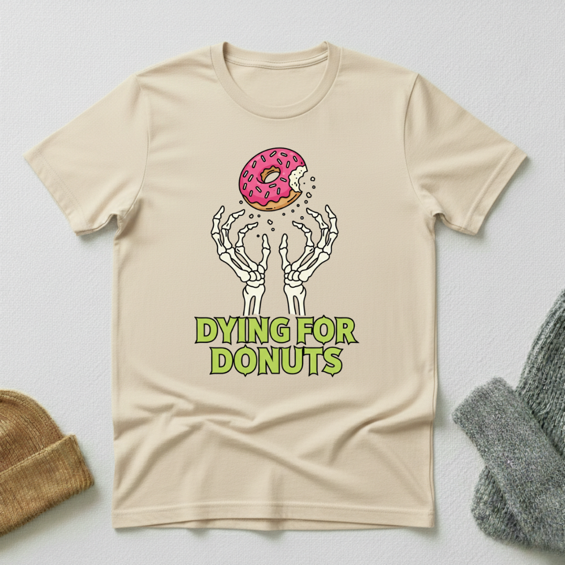Dying For Donuts Horror Gothic Street Art T - Shirt