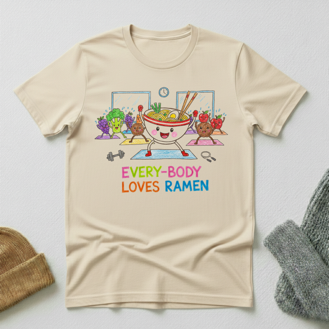 EveryBody Loves Ramen Crayon T - Shirt
