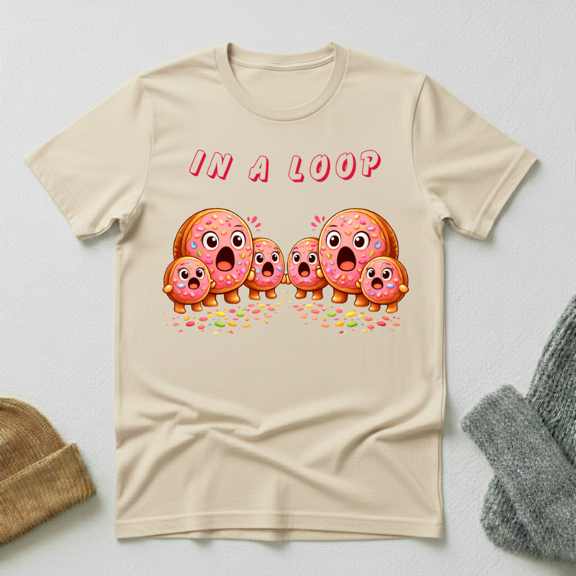 In A Loop Kawaii Donut Chain T - Shirt