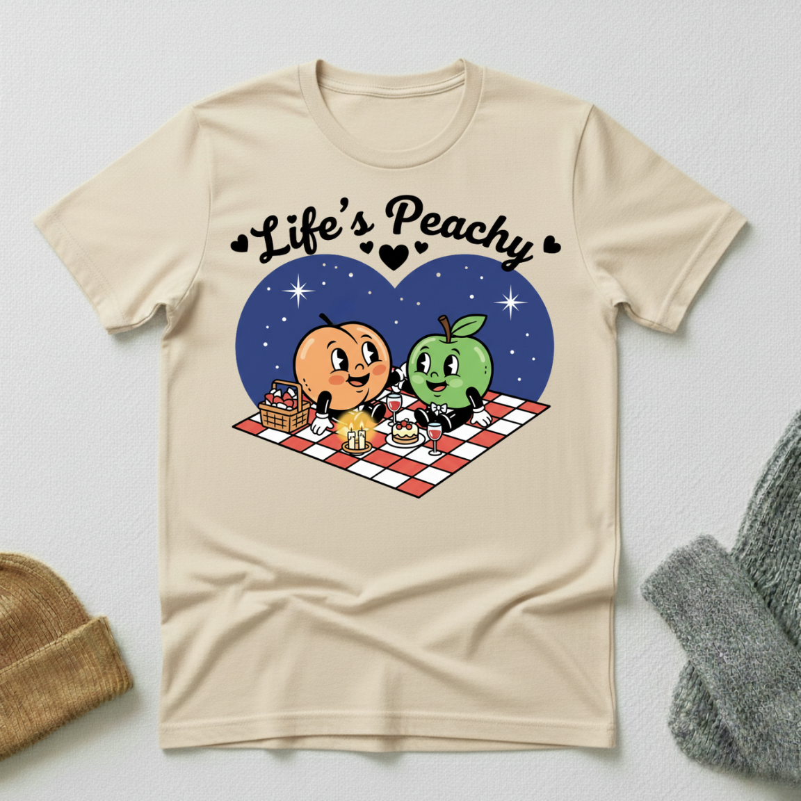 Life's Peachy Happy Picnic T - Shirt