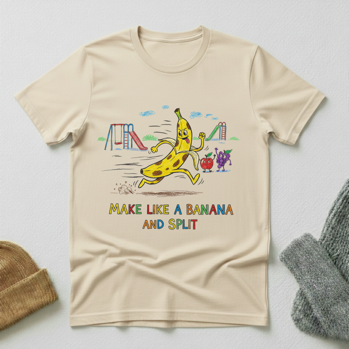 Make Like A Banana And Split Crayon T - Shirt
