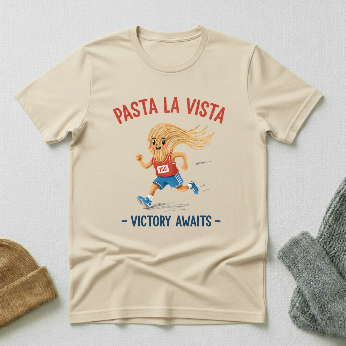Pasta La Vista Victory Awaits Running T - Shirt