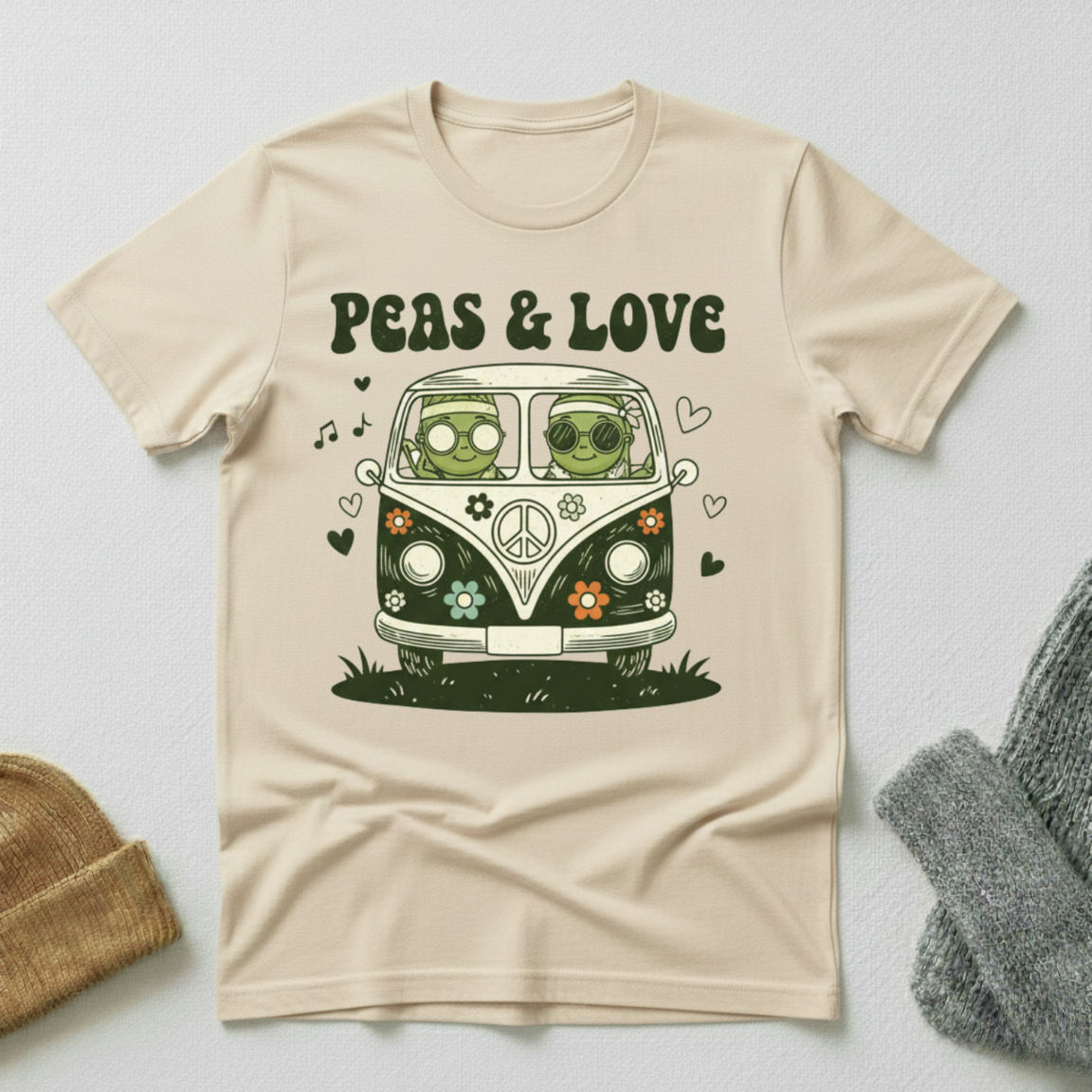Peas And Love Groovy Van T - Shirt