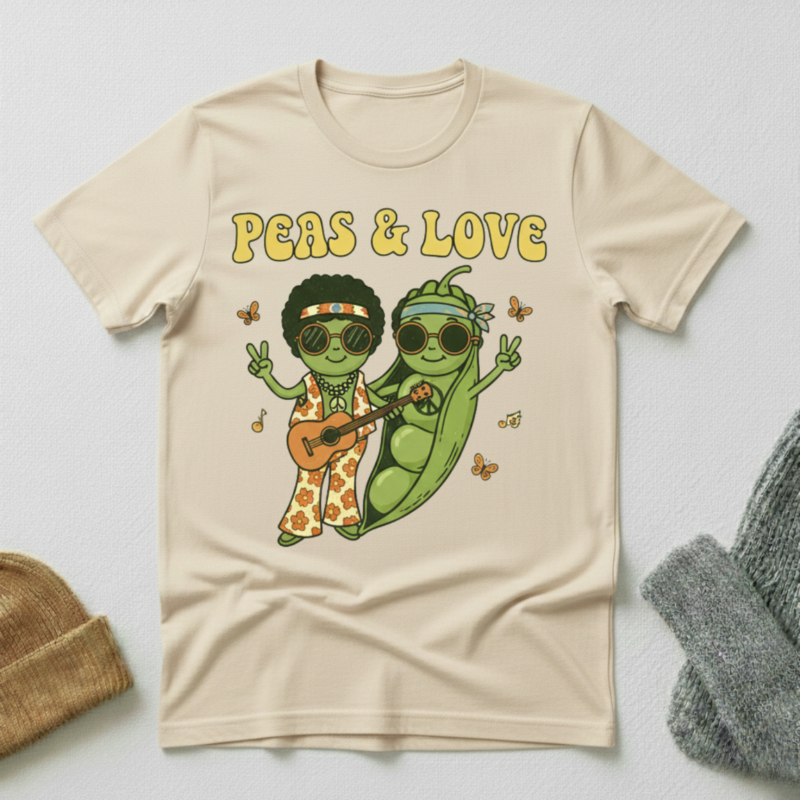 Peas And Love Groovy Vibe T - Shirt