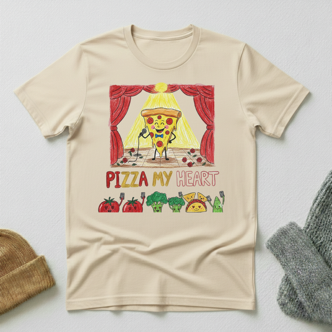 Pizza My Heart Crayon T - Shirt