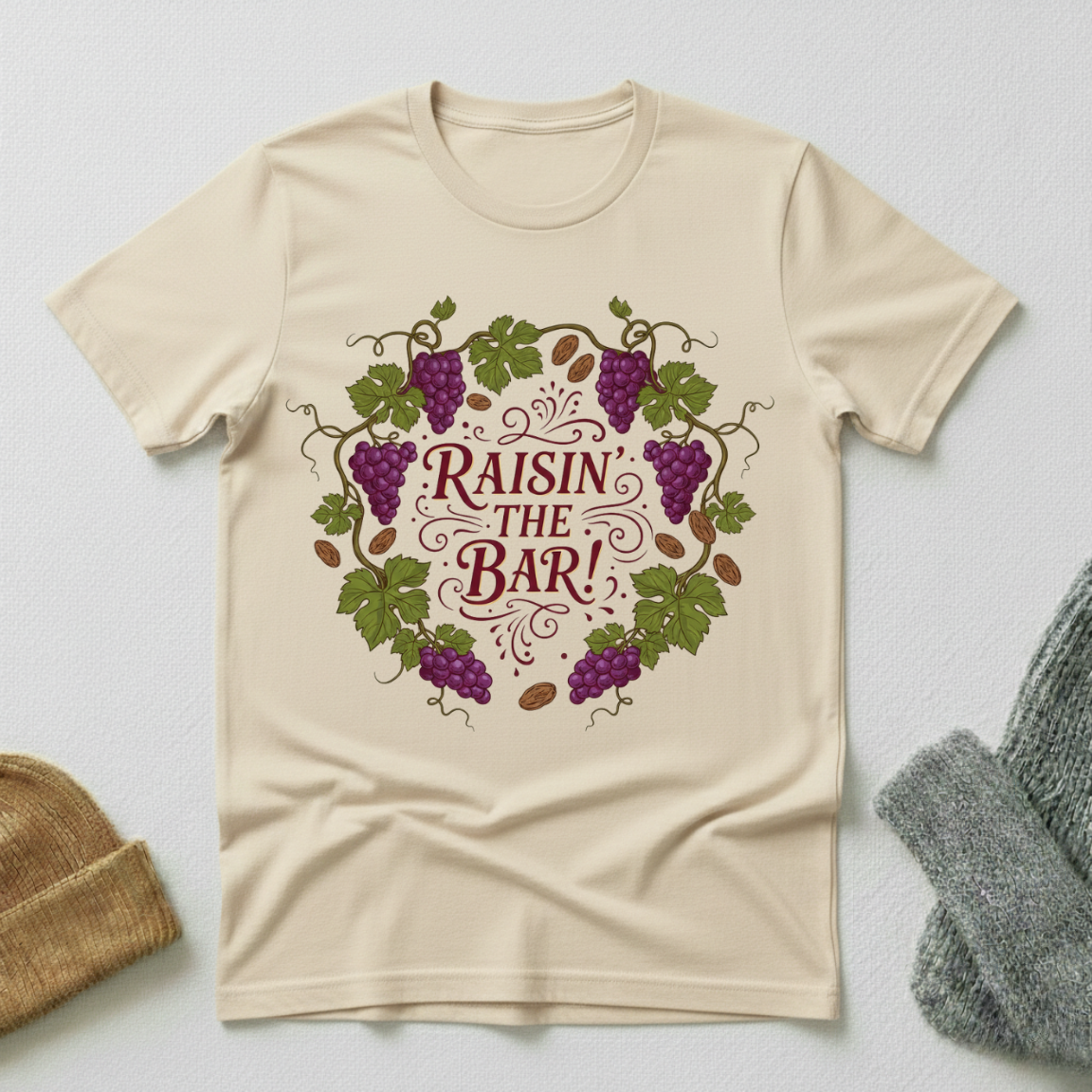 Raisin The Bar Vintage Elegance T -Shirt