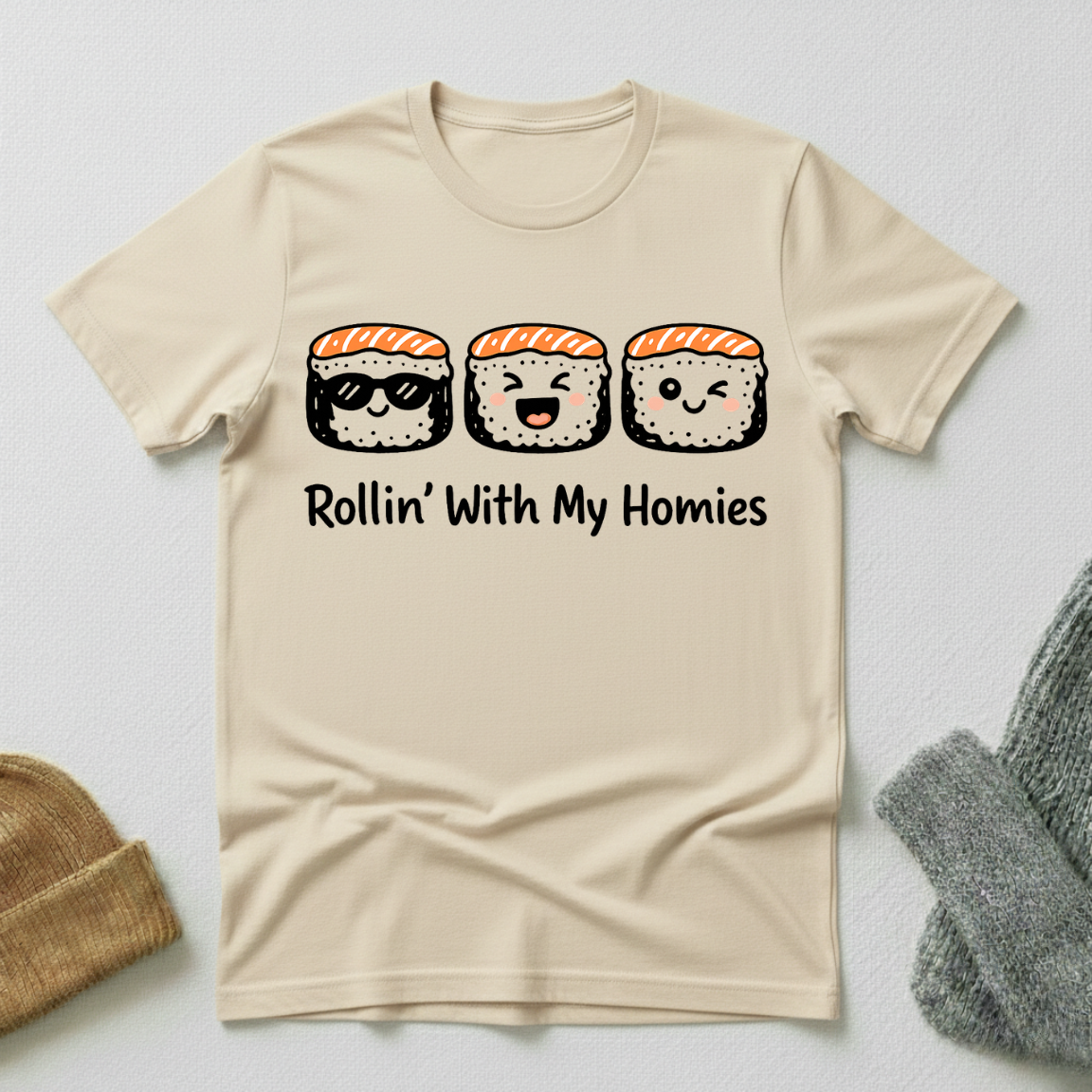 Rollin' With My Homies Kawaii Sushi Squad T - Shirt