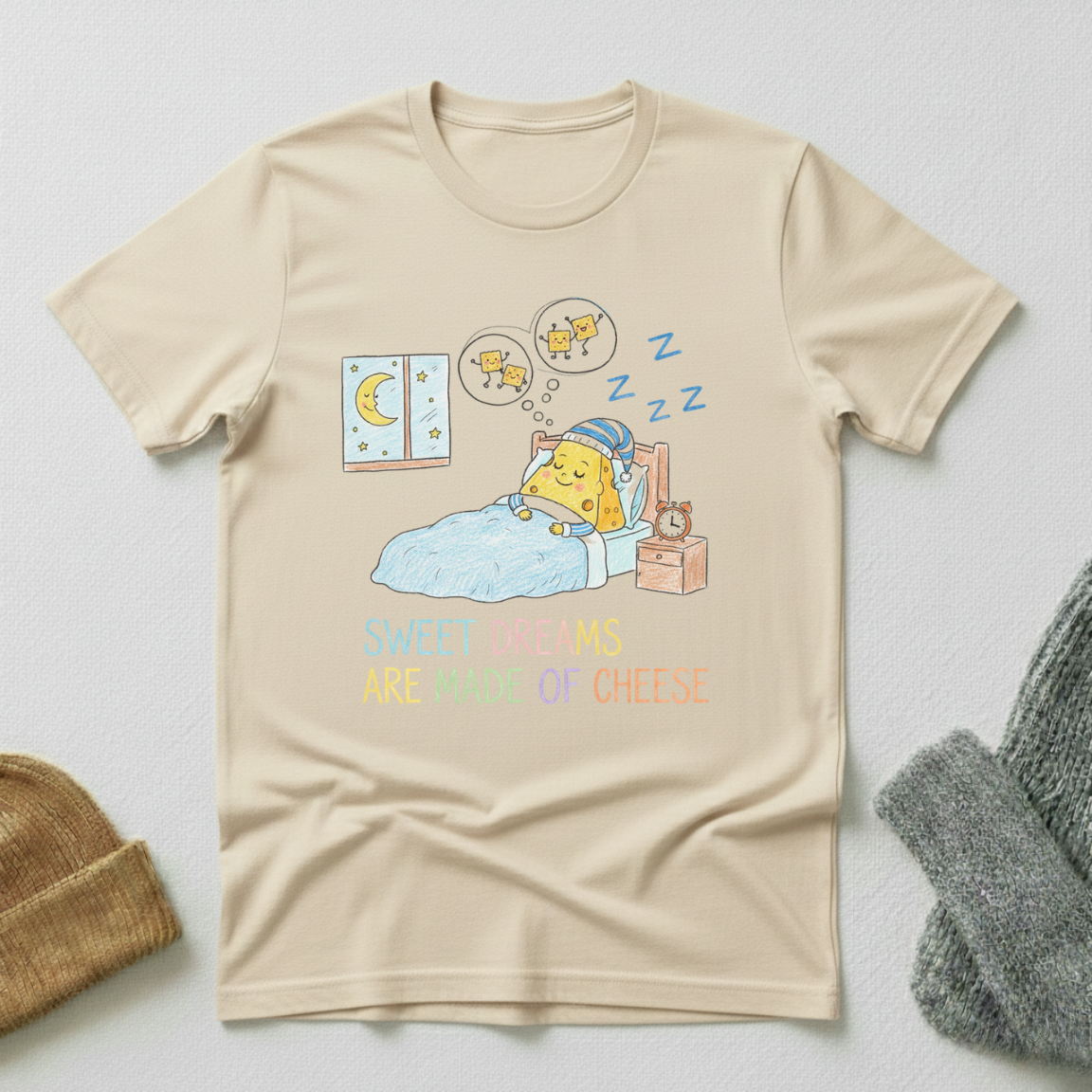 Sweet Dreams Are Made Of Cheese Crayon T - Shirt