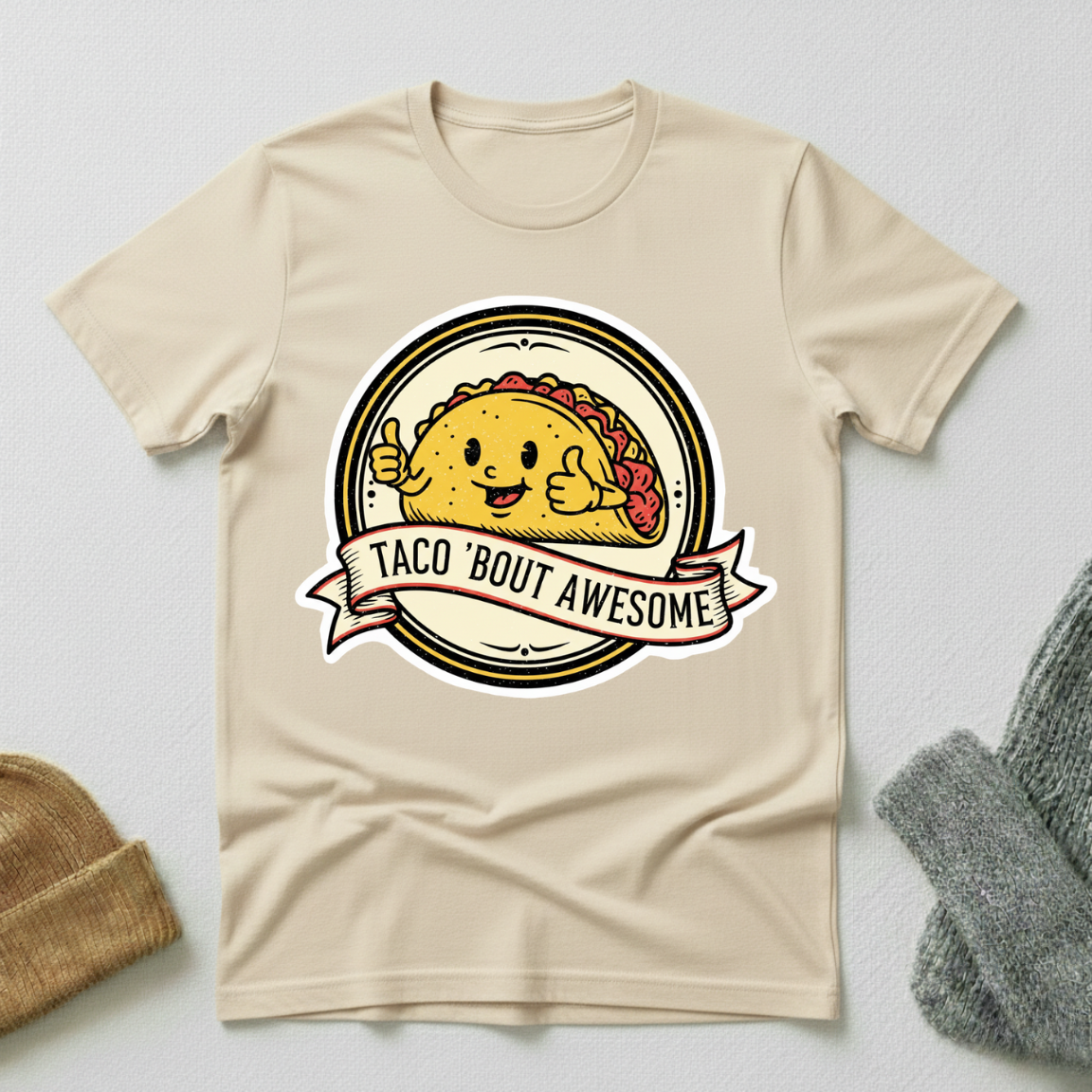 Taco Bout Awsome Sticker T - Shirt