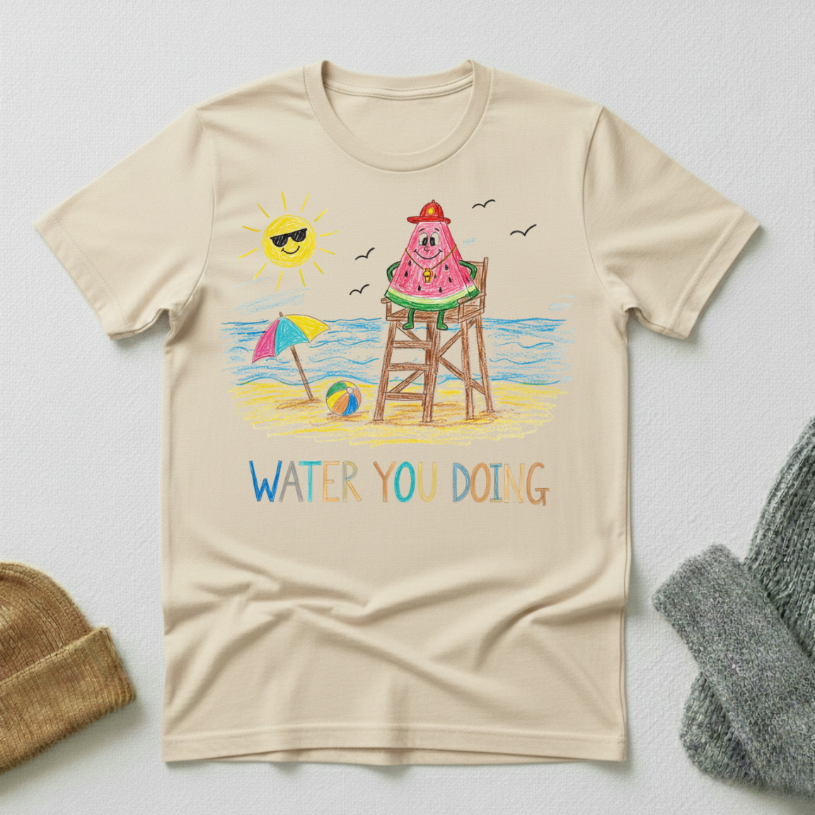 Water Are You Doing Watermelon Crayon T - Shirt