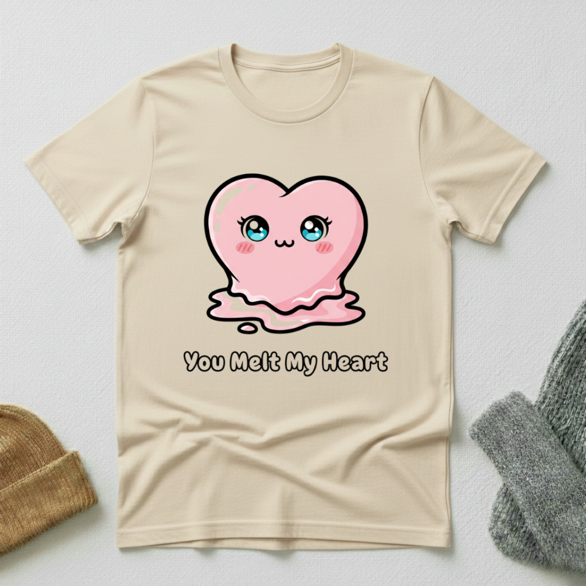 You Melt My Heart Pink Heart Kawaii T - Shirt