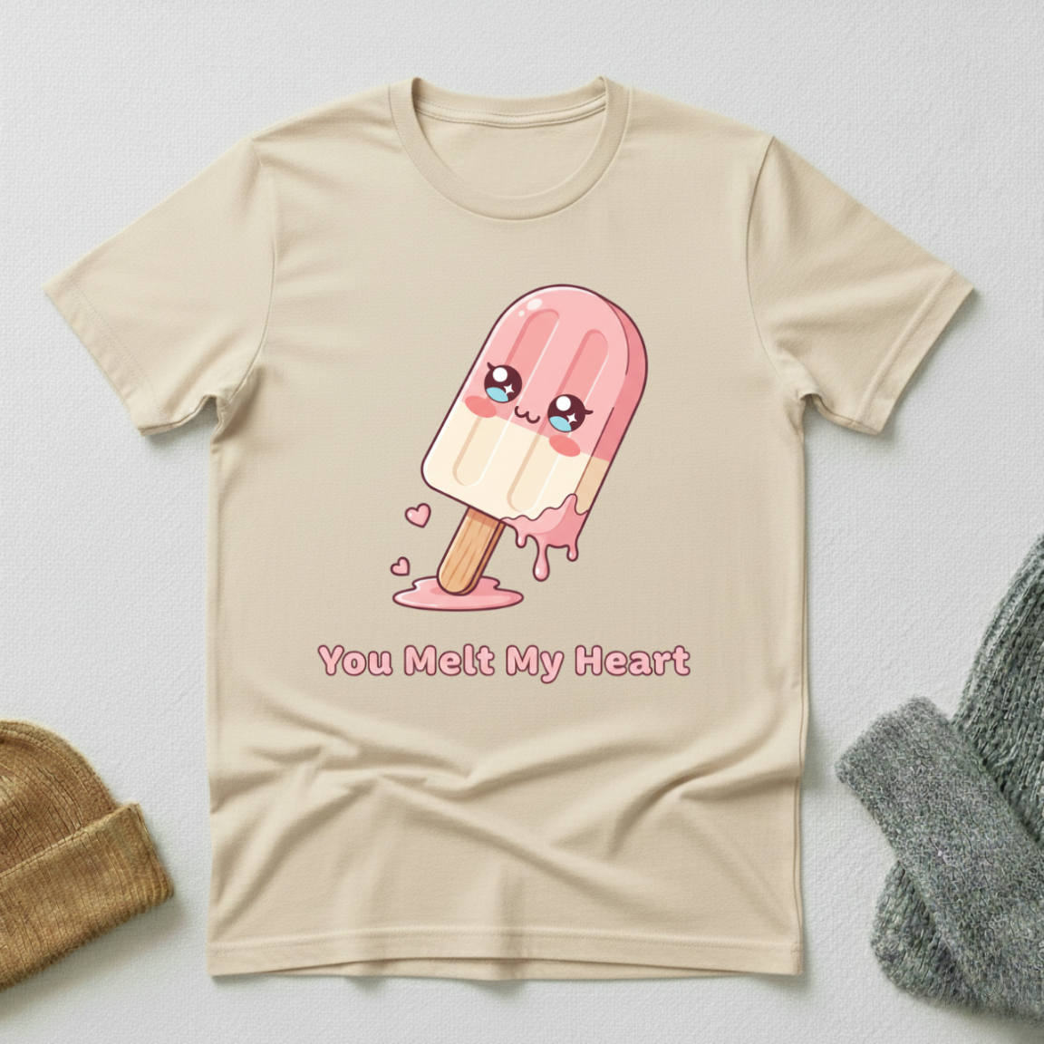 You Melt My Heart Pink Popsicle Kawaii T - Shirt