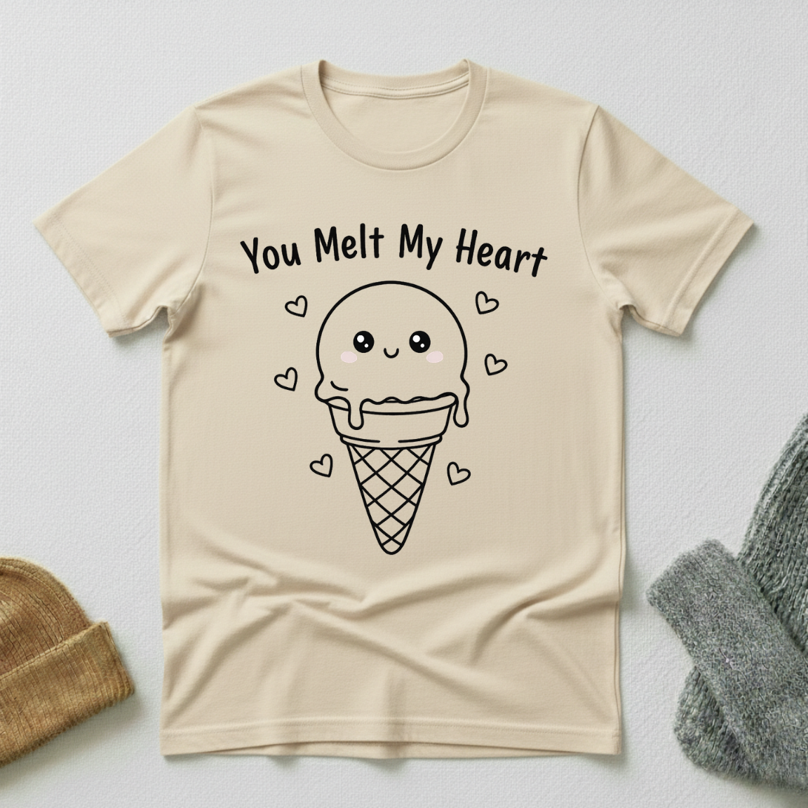 You Melt My Heart Simple Kawaii Ice Cream T - Shirt