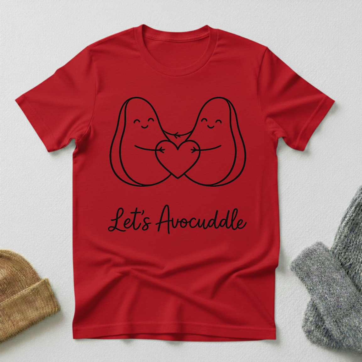 Let's Avocuddle Kawaii Avocado Romance  T - Shirt