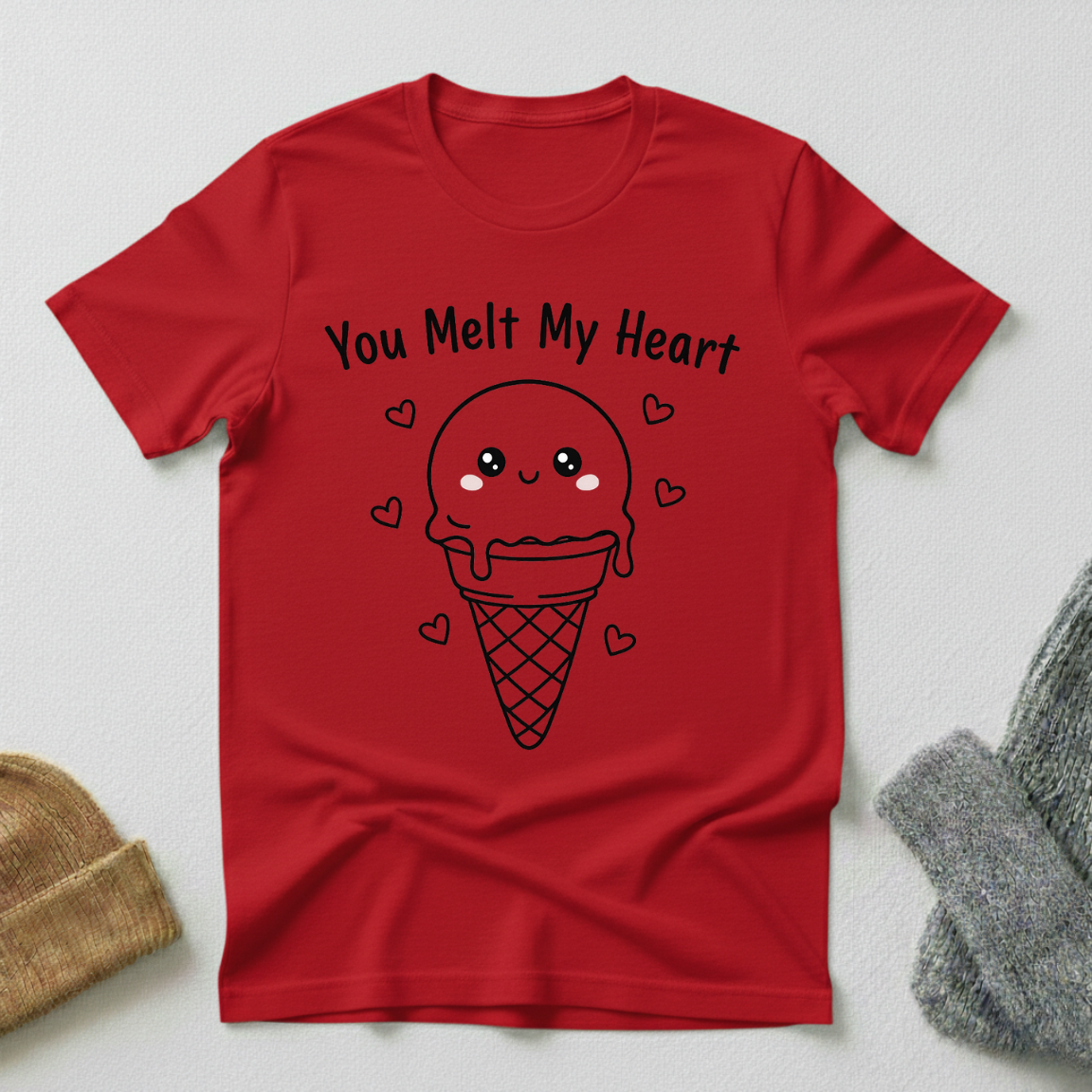 You Melt My Heart Simple Kawaii Ice Cream T - Shirt